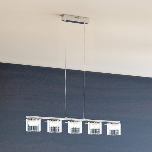 RENDL R11678 ESTRA LED függőlámpatest, hosszanti többszörös fehér átlátszó üveg