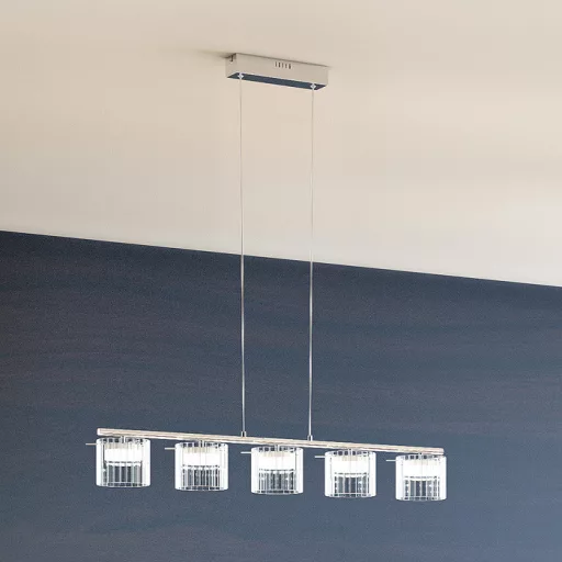 ESTRA V závěsná bílá čiré sklo 230V LED 5x5W 3000K