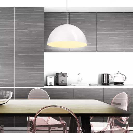 MONROE 40 závěsná lesklá bílá/bílá 230V LED E27 30W