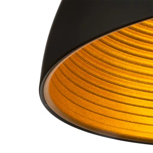 CARISSIMA 40 závěsná matná černá/zlatá 230V LED E27 15W