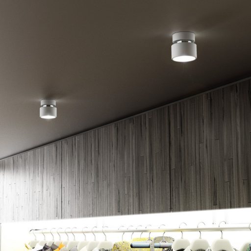 RENDL R11770 PIXIE felületre szerelhető lámpatest, downlight fehér króm