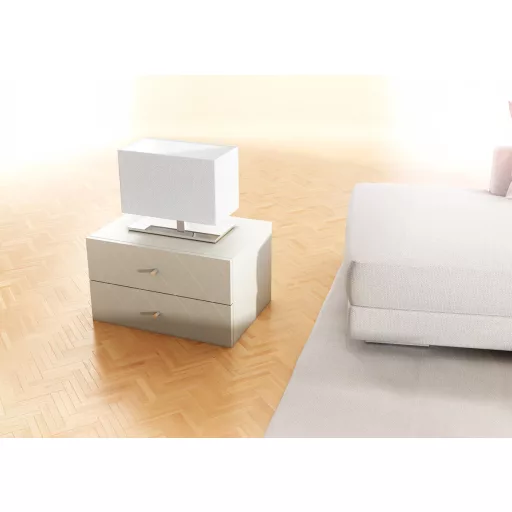 PLAZA S asztali lámpa fehér króm 230V LED E27 15W