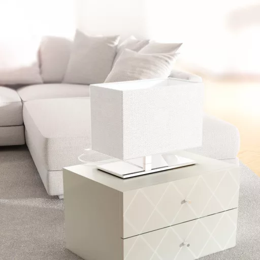 PLAZA S asztali lámpa fehér króm 230V LED E27 15W
