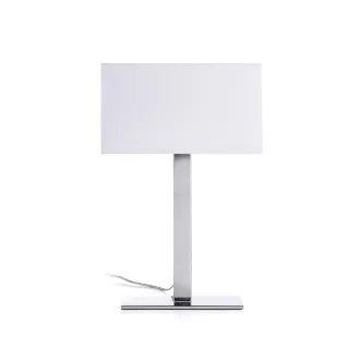 PLAZA M asztali lámpa fehér króm 230V LED E27 15W