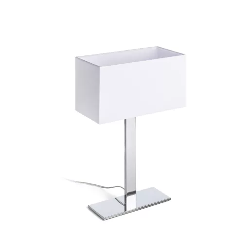 PLAZA M asztali lámpa fehér króm 230V LED E27 15W