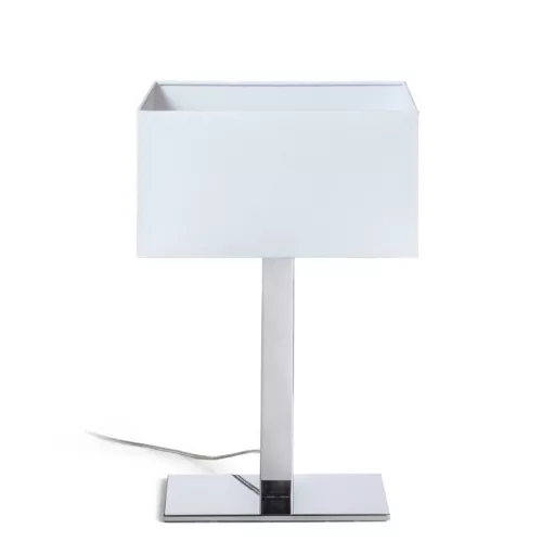 PLAZA M asztali lámpa fehér króm 230V LED E27 15W