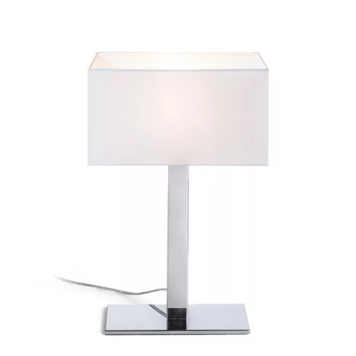 PLAZA M asztali lámpa fehér króm 230V LED E27 15W