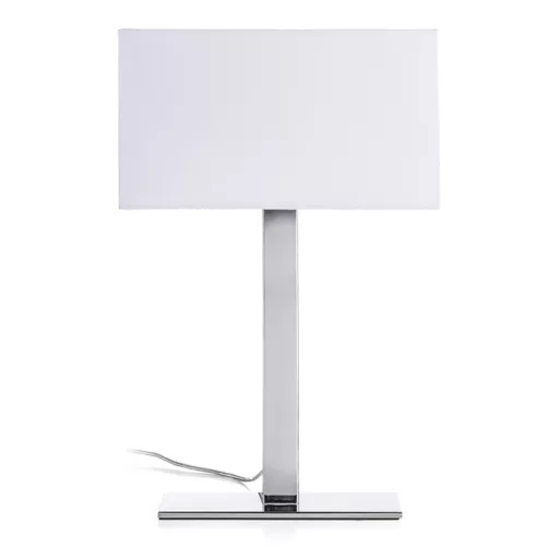 PLAZA M asztali lámpa fehér króm 230V LED E27 15W