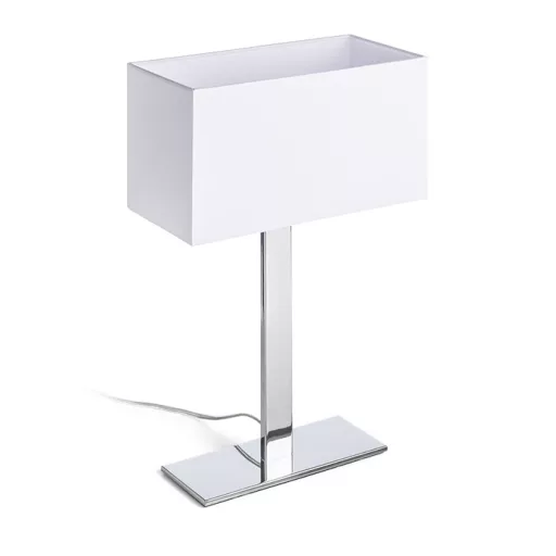 PLAZA M asztali lámpa fehér króm 230V LED E27 15W