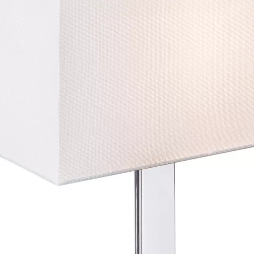 PLAZA M asztali lámpa fehér króm 230V LED E27 15W