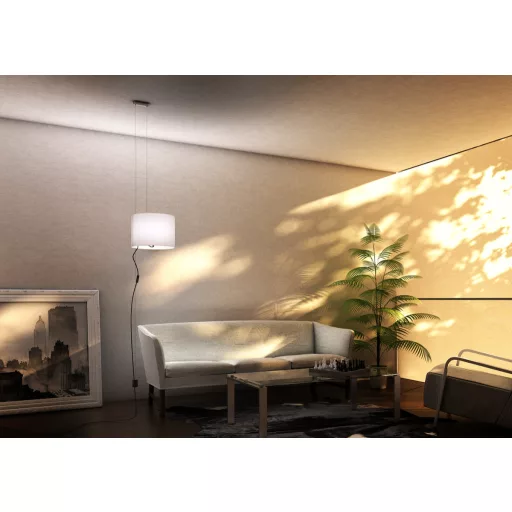 BROADWAY závěsná posuvná bílá chrom 230V LED E27 15W