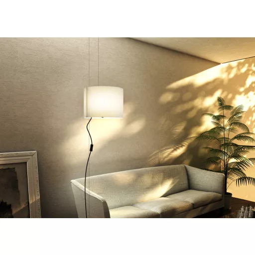BROADWAY závěsná posuvná bílá chrom 230V LED E27 15W