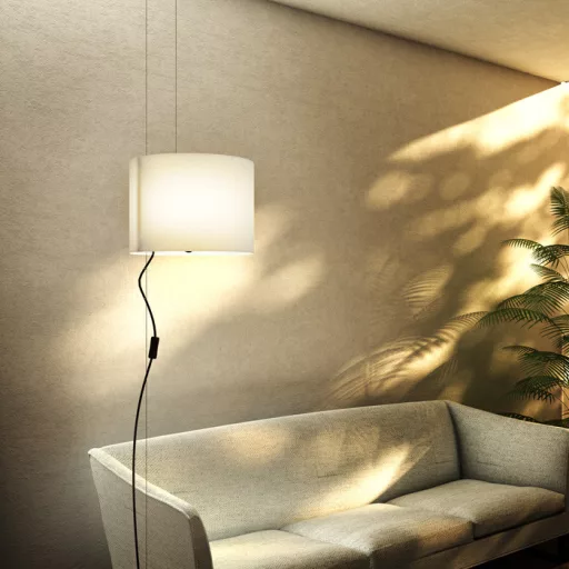 BROADWAY závěsná posuvná bílá chrom 230V LED E27 15W