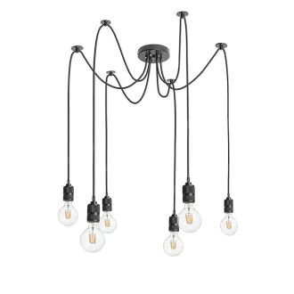 CINDY VI závěsná černá 230V LED E27 6x15W