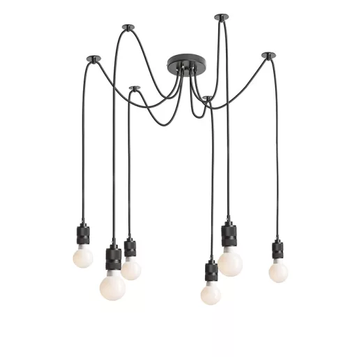 CINDY VI závěsná černá 230V LED E27 6x15W