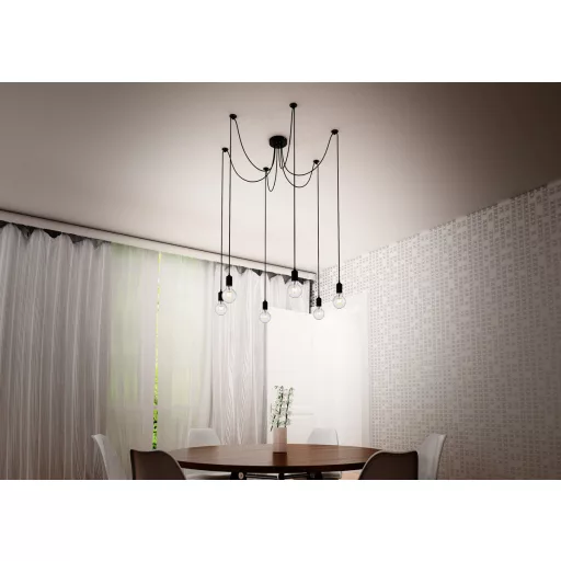 CINDY VI závěsná černá 230V LED E27 6x15W
