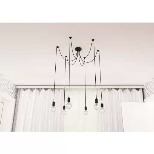 CINDY VI závěsná černá 230V LED E27 6x15W