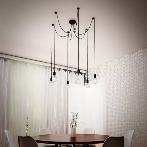 CINDY VI závěsná černá 230V LED E27 6x15W