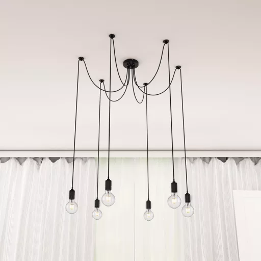 CINDY VI závěsná černá 230V LED E27 6x15W