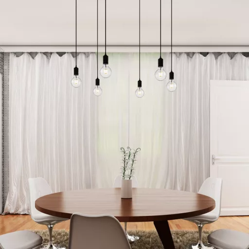 CINDY VI závěsná černá 230V LED E27 6x15W