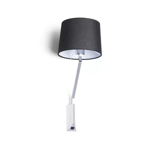 SHARP fali lámpa fekete króm 230V LED E27 15W