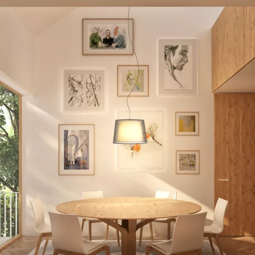 ESPLANADE závěsná transparentní černá/bílá chrom 230V LED E27 15W