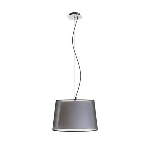 RENDL R12483 ESPLANADE függőlámpatest, dekoratív átlátszó fekete/fehér króm