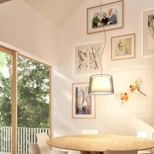 ESPLANADE závěsná transparentní černá/bílá chrom 230V LED E27 15W