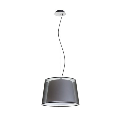 RENDL R12483 ESPLANADE függőlámpatest, dekoratív átlátszó fekete/fehér króm