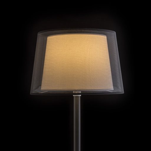 RENDL R12484 ESPLANADE asztali lámpa, dekoratív átlátszó fekete/fehér króm