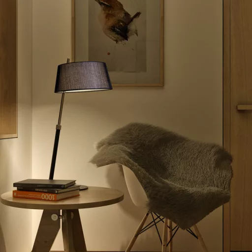 RITZY asztali lámpa fekete króm 230V LED E27 15W
