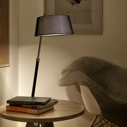 RITZY asztali lámpa fekete króm 230V LED E27 15W