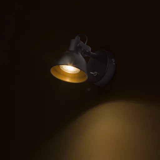 ROSITA I nástěnná černá/zlatá 230V LED GU10 9W