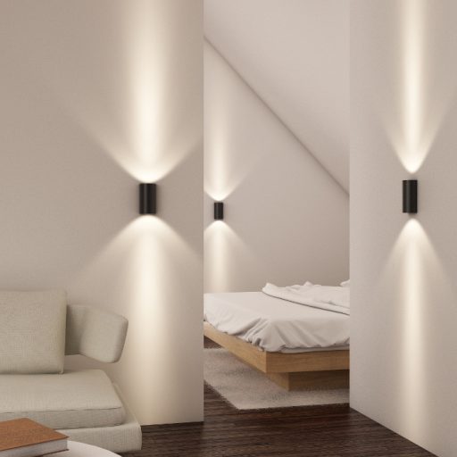 RENDL R12593 DAFFY LED fali lámpa, fel - le világítás fekete