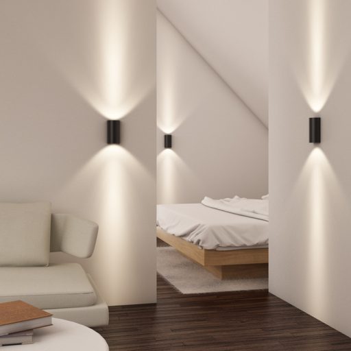 RENDL R12593 DAFFY LED fali lámpa, fel - le világítás fekete