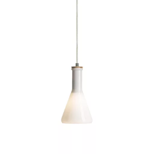 PULIRE CON závěsná opálové sklo/dřevo/chrom 230V LED E14 6W