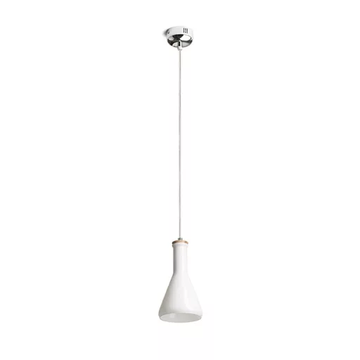 PULIRE CON závěsná opálové sklo/dřevo/chrom 230V LED E14 6W