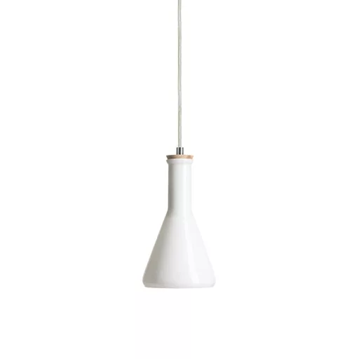 PULIRE CON závěsná opálové sklo/dřevo/chrom 230V LED E14 6W