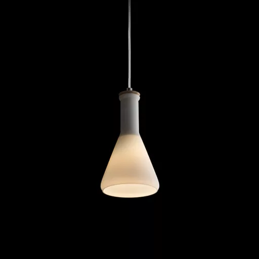 PULIRE CON závěsná opálové sklo/dřevo/chrom 230V LED E14 6W