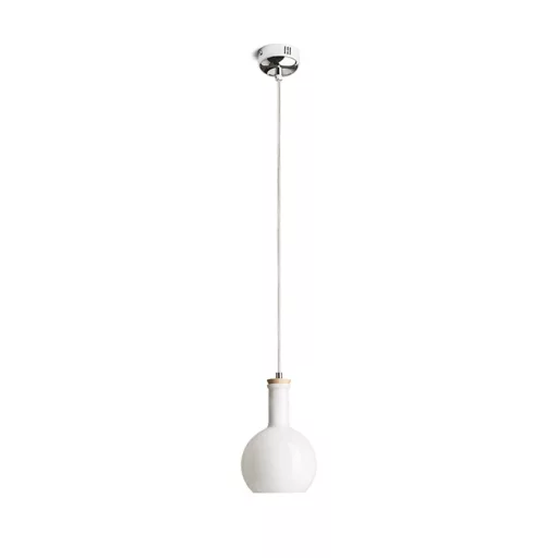 PULIRE RD závěsná opálové sklo/dřevo/chrom 230V LED E14 6W