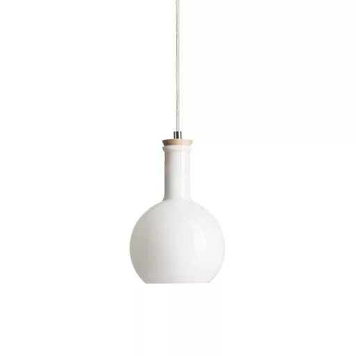 PULIRE RD závěsná opálové sklo/dřevo/chrom 230V LED E14 6W
