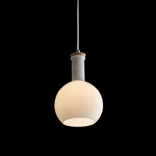 PULIRE RD závěsná opálové sklo/dřevo/chrom 230V LED E14 6W