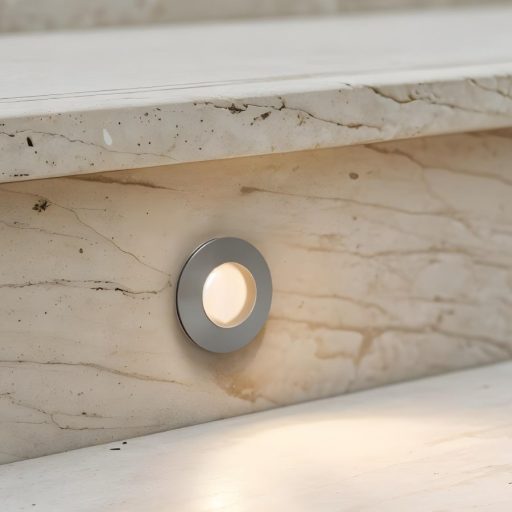 RENDL R12685 CLUB LED kültéri lámpa, falba süllyesztett IP54 ezüstszürke