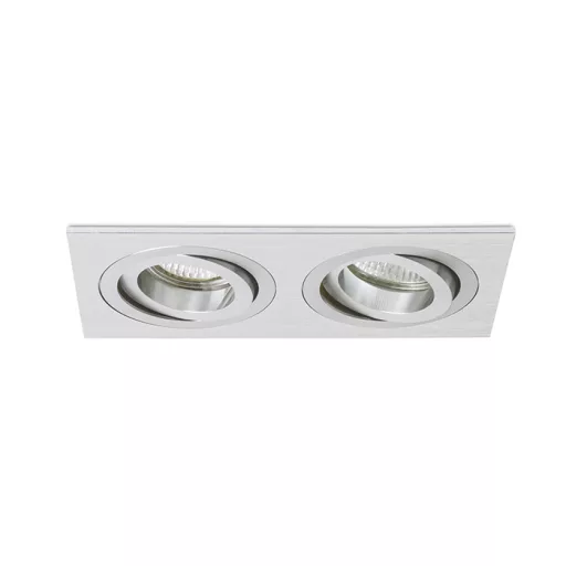 PASADENA GU10 SQ II süllyesztett lámpa  szálcsiszolt alumínium 230V LED GU10 2x7W
