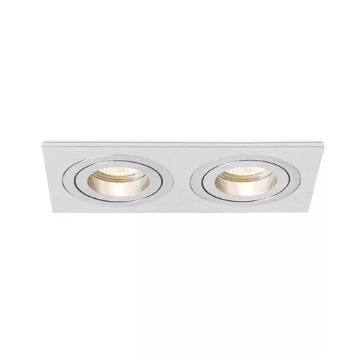 PASADENA GU10 SQ II süllyesztett lámpa  szálcsiszolt alumínium 230V LED GU10 2x7W