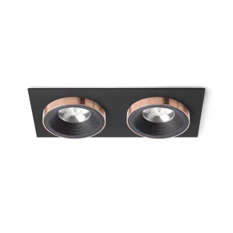  SHARM SQ II süllyesztett lámpa fekete/fekete réz 230V LED 2x10W 24° 3000K