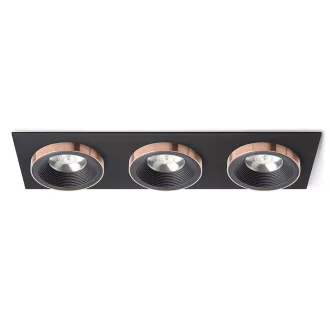   SHARM SQ III süllyesztett lámpa fekete/fekete réz 230V LED 3x10W 24° 3000K