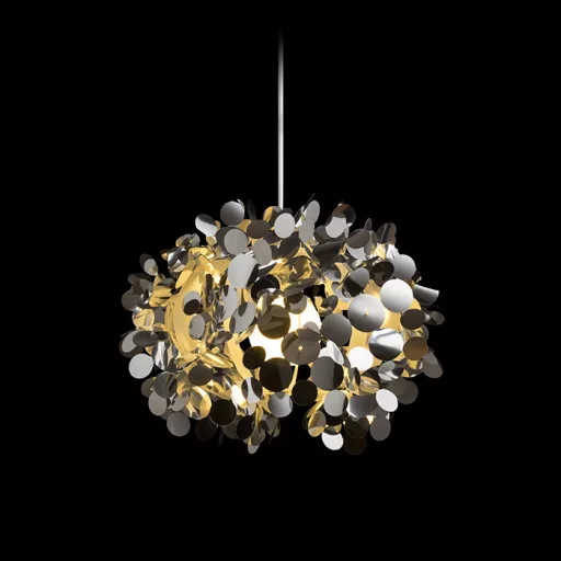 CONFETTI závěsná chromovaná fólie 230V LED E27 15W