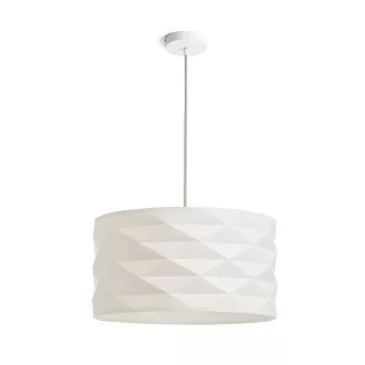 EZRA 40 závěsná bílé PVC/šedá 230V LED E27 15W