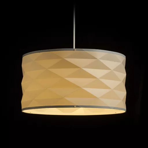 EZRA 40 závěsná bílé PVC/šedá 230V LED E27 15W